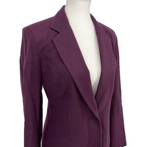 Vintage Harris Wallace Blazer Jacket‎ 100% Wool Purple Longline 4